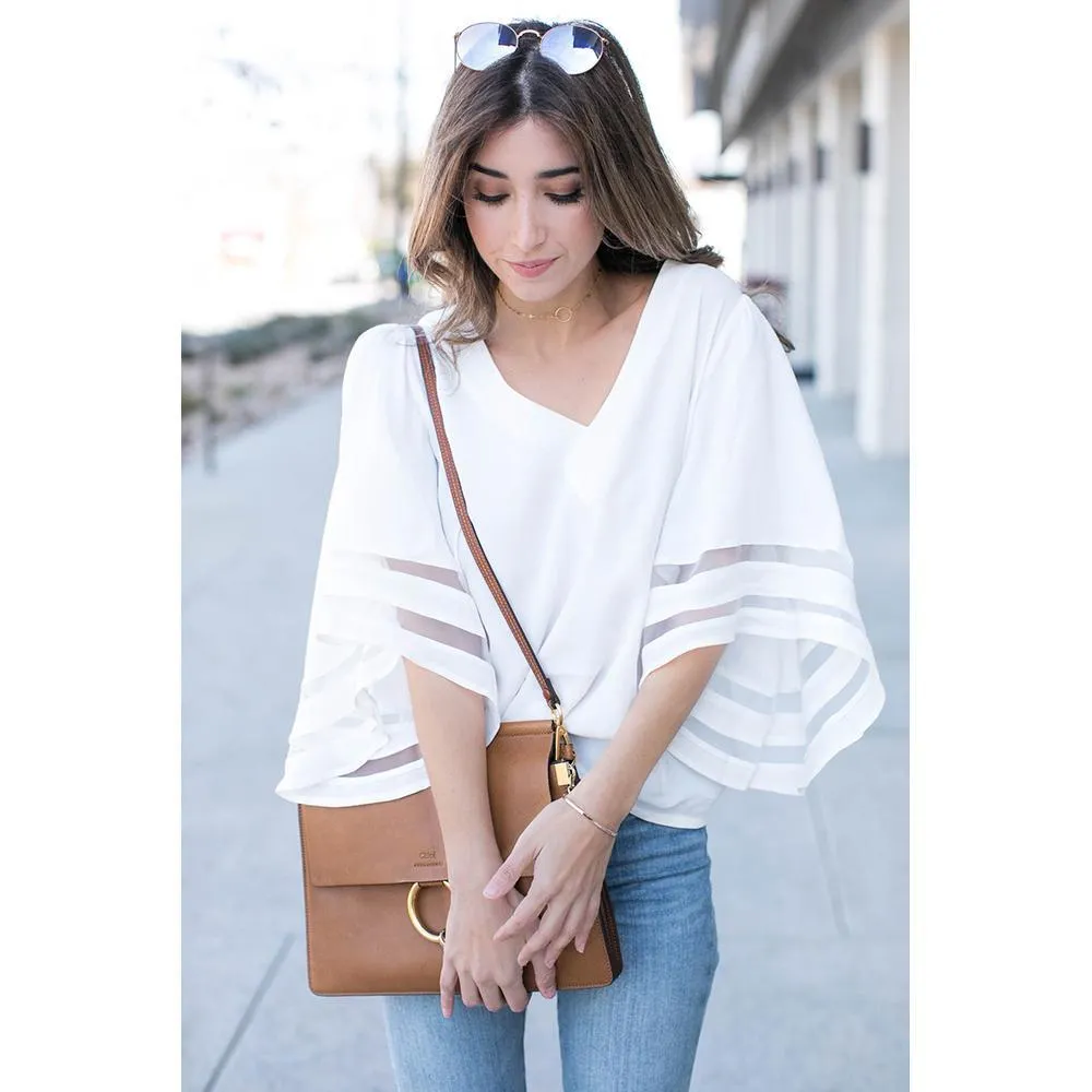 Mesh Patchwork Sleeve Shirt