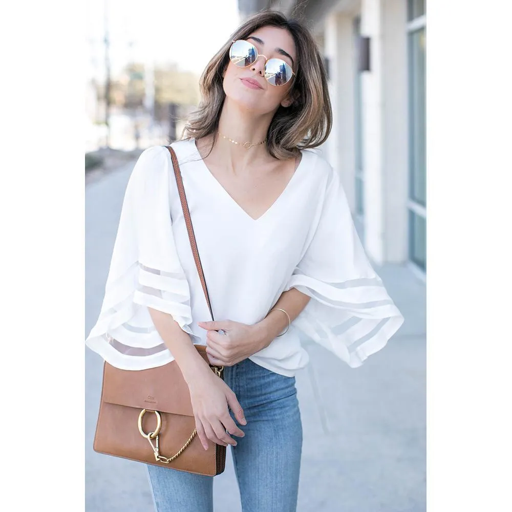 Mesh Patchwork Sleeve Shirt