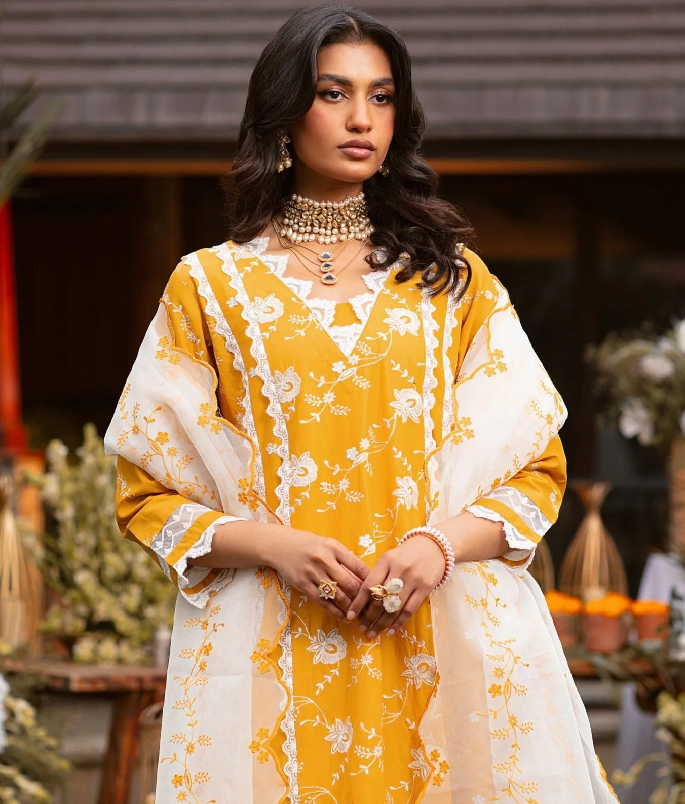 MGZ-11  3PC EMBROIDERED LAWN  STITCHED