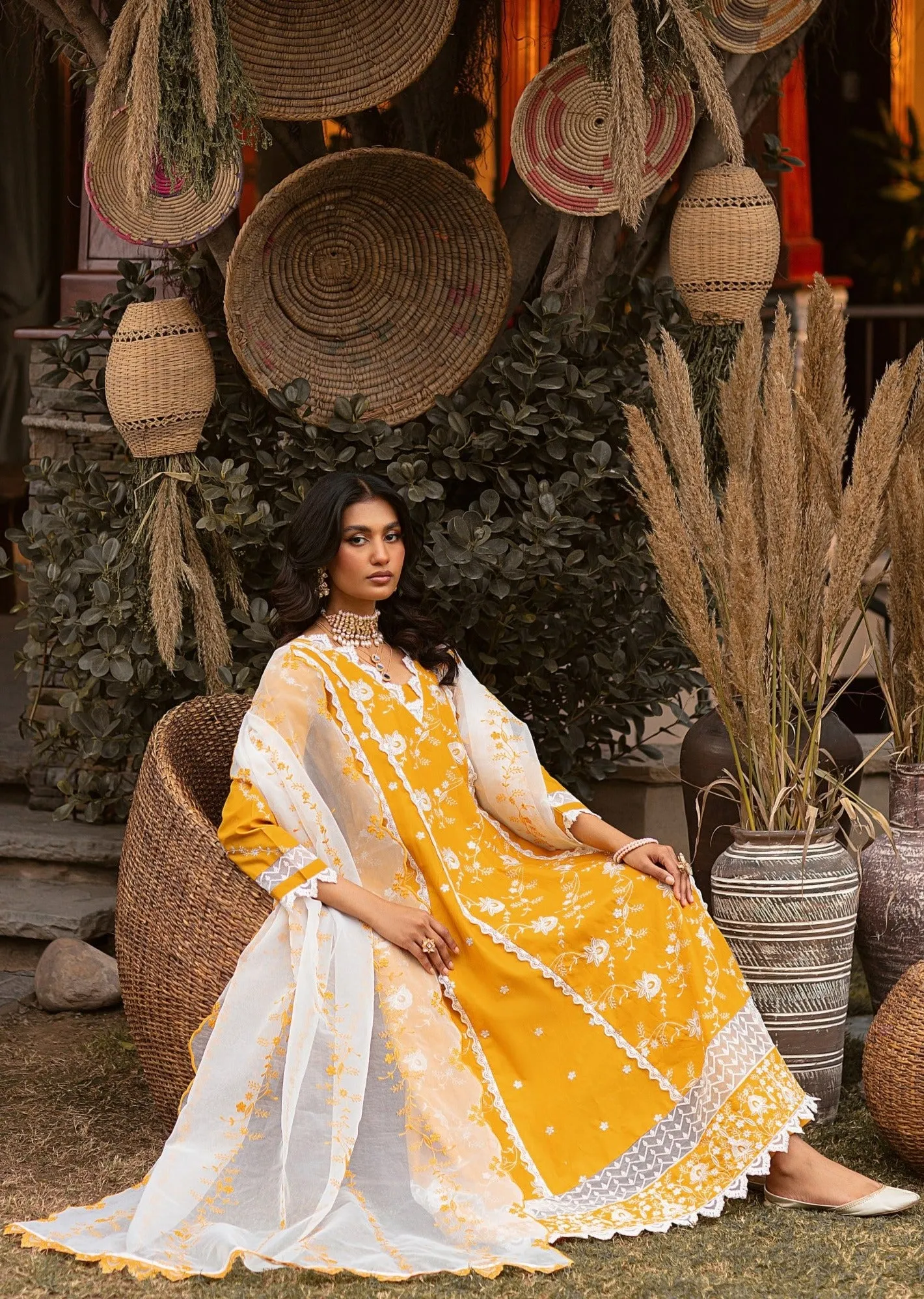MGZ-11  3PC EMBROIDERED LAWN  STITCHED