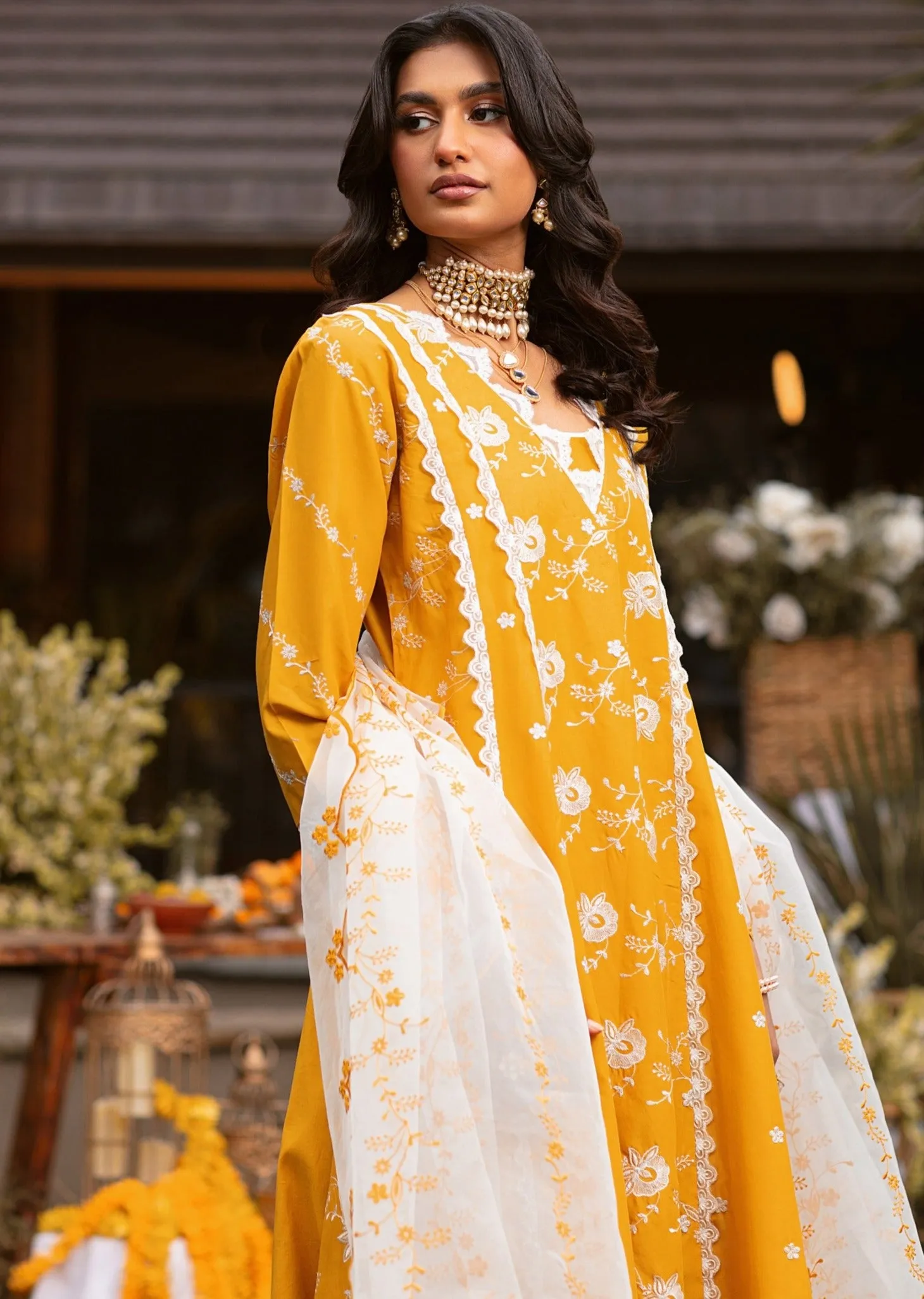 MGZ-11  3PC EMBROIDERED LAWN  STITCHED