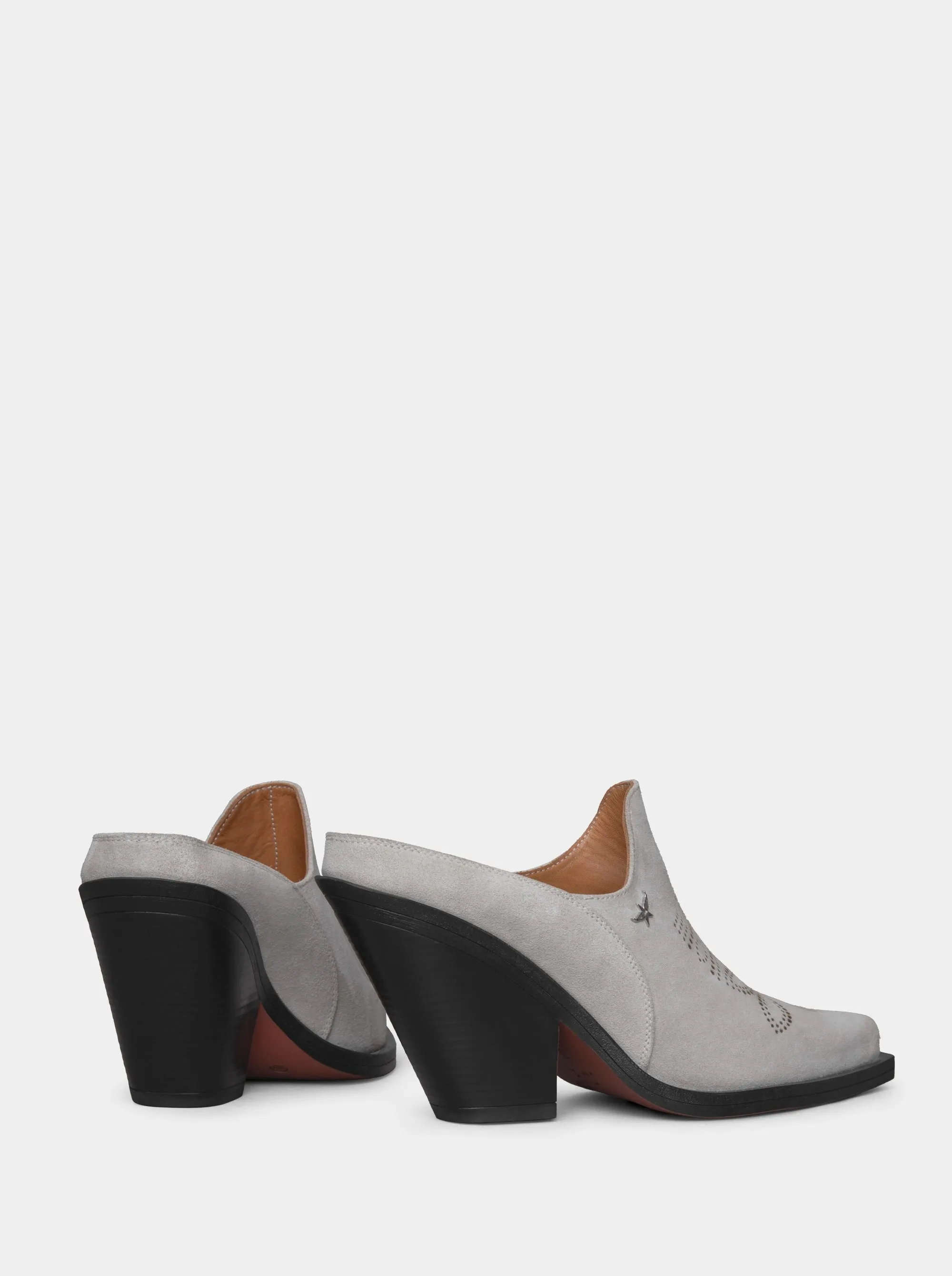 MONICA GRAY SUEDE SLIPPERS