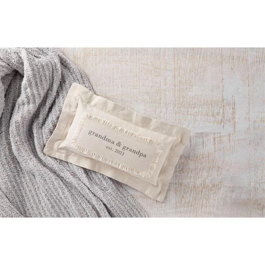 Mud Pie Grandparents Est. 2021 Canvas Pillow