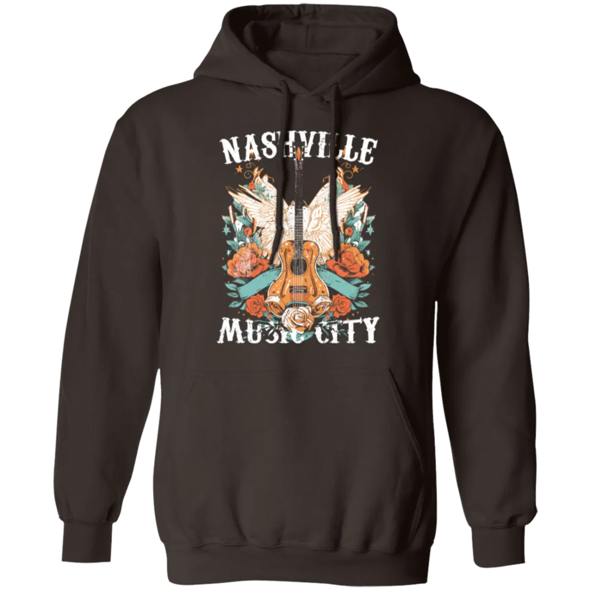 Nashville Music City Hoodie - Gildan Retro Western Graphic