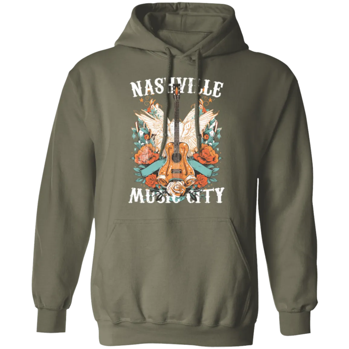 Nashville Music City Hoodie - Gildan Retro Western Graphic