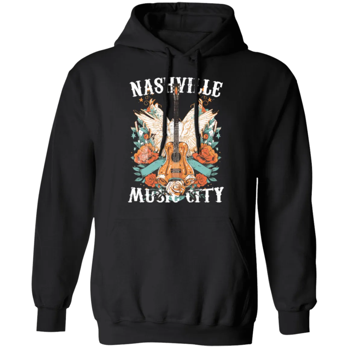 Nashville Music City Hoodie - Gildan Retro Western Graphic