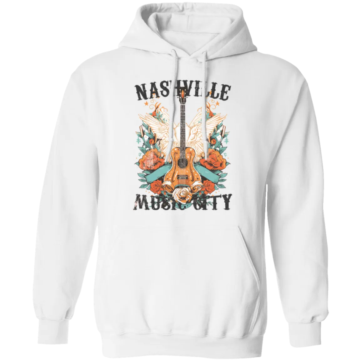 Nashville Music City Hoodie - Gildan Retro Western Graphic