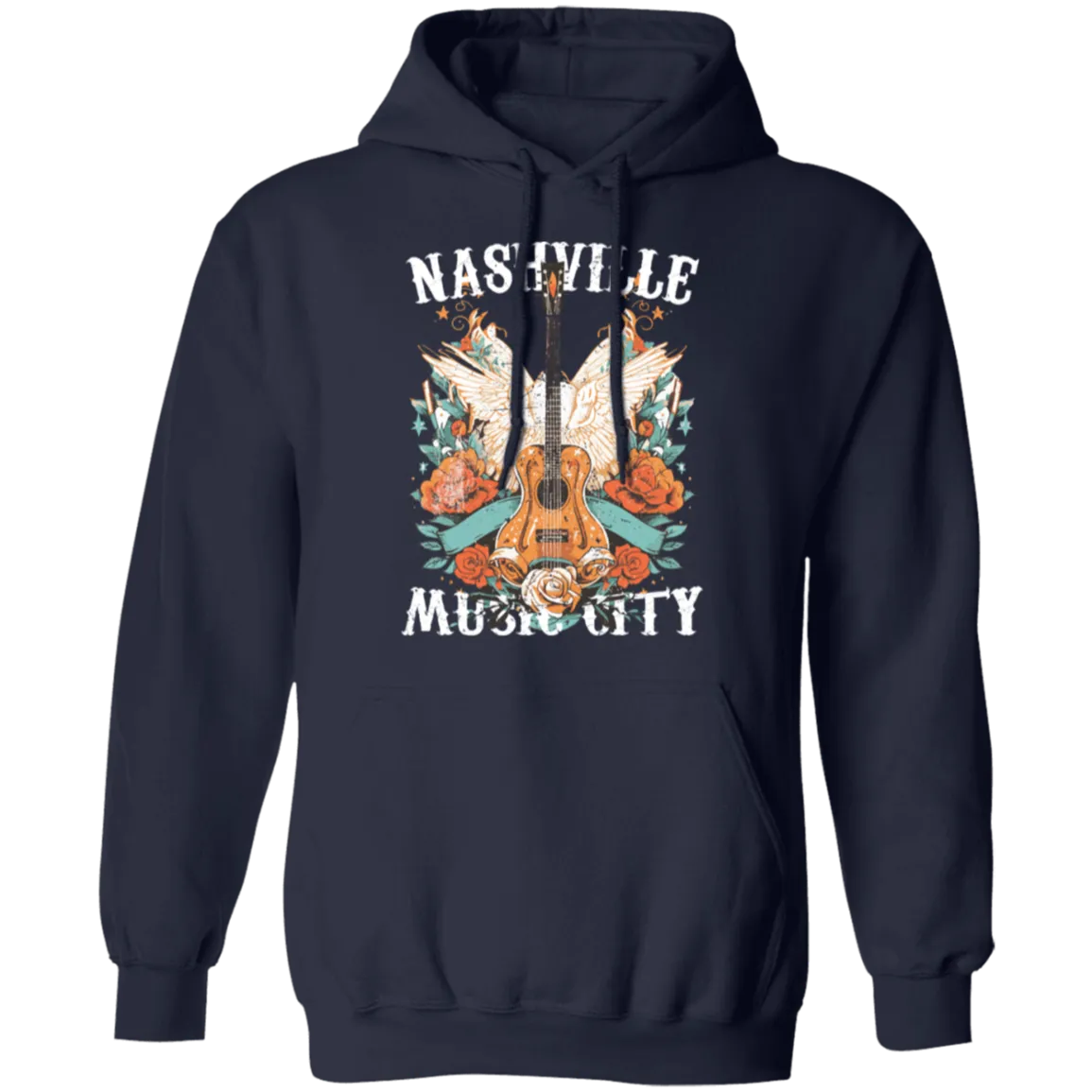 Nashville Music City Hoodie - Gildan Retro Western Graphic