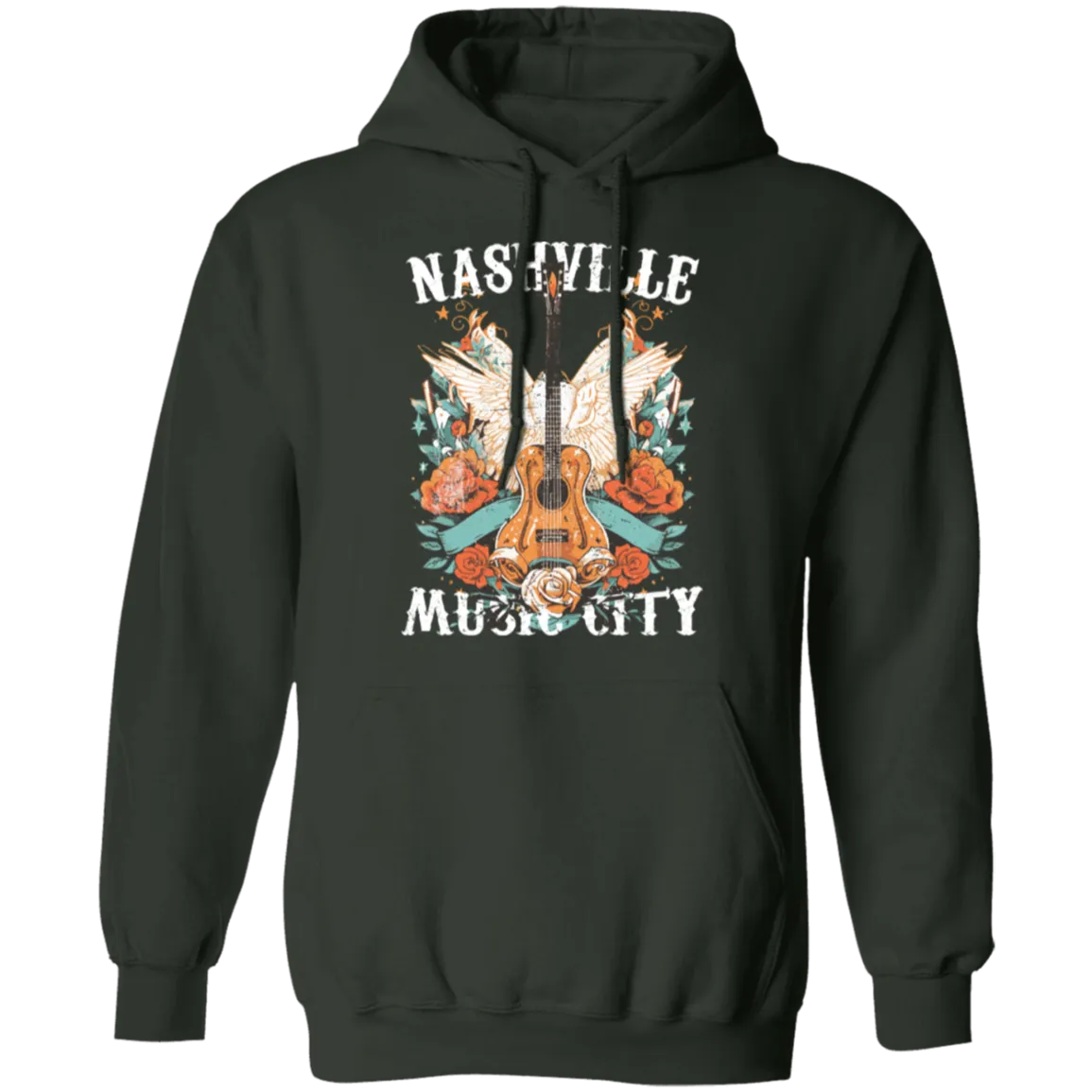 Nashville Music City Hoodie - Gildan Retro Western Graphic