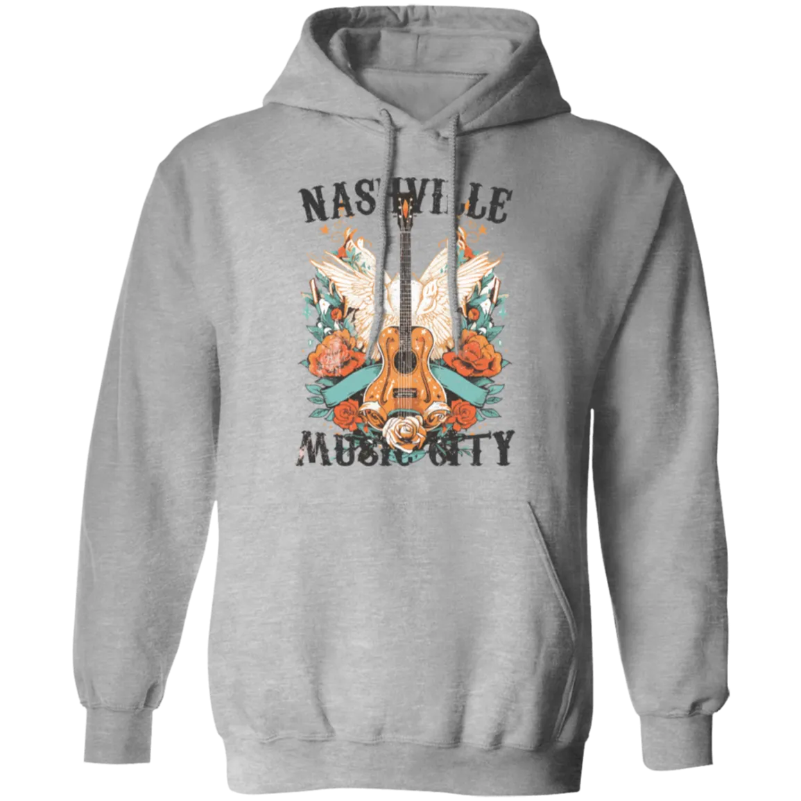 Nashville Music City Hoodie - Gildan Retro Western Graphic