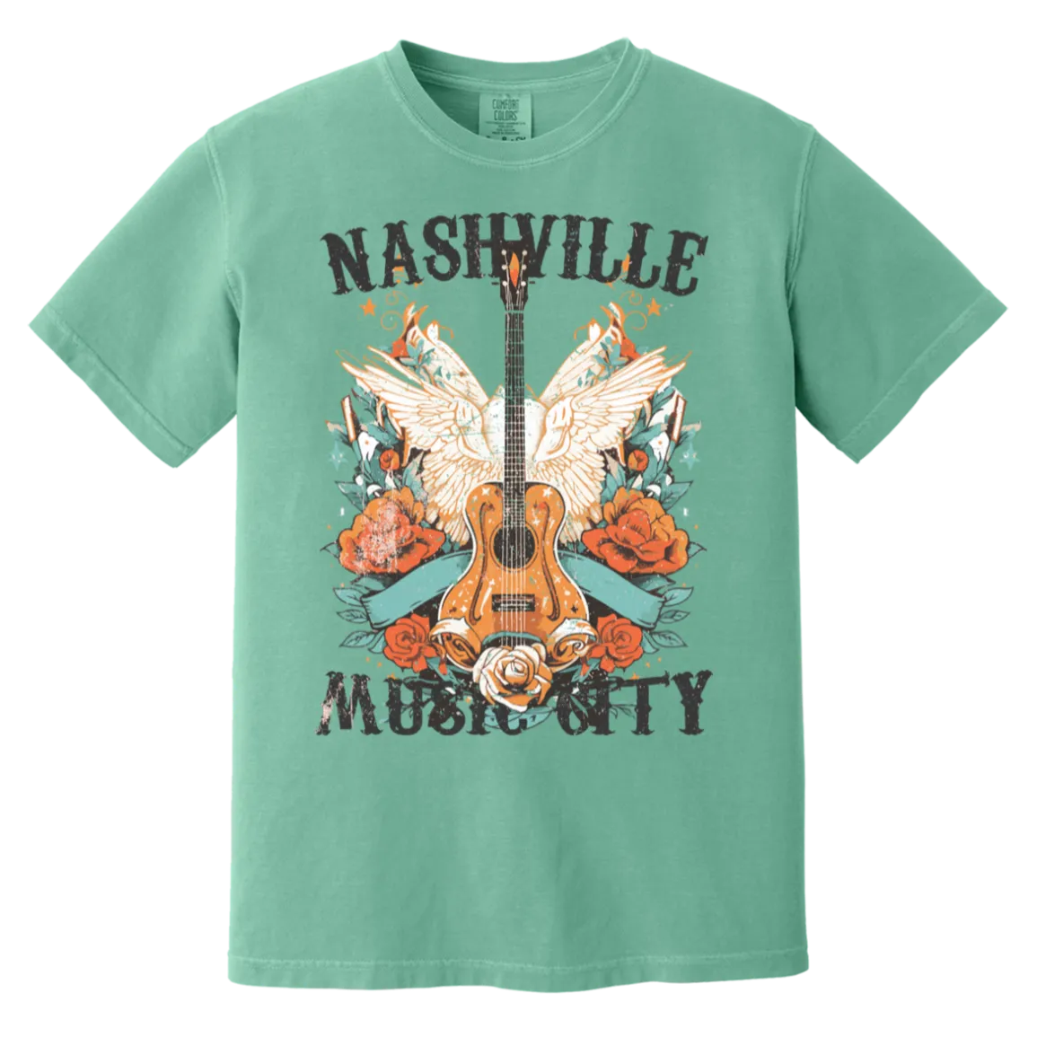 Nashville Music City Tee - Comfort Colors Retro Western Graphic