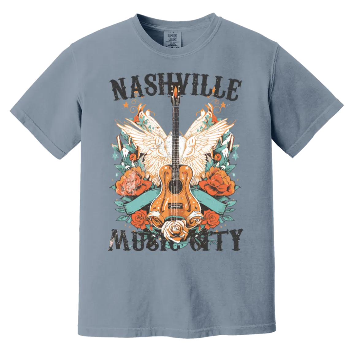 Nashville Music City Tee - Comfort Colors Retro Western Graphic