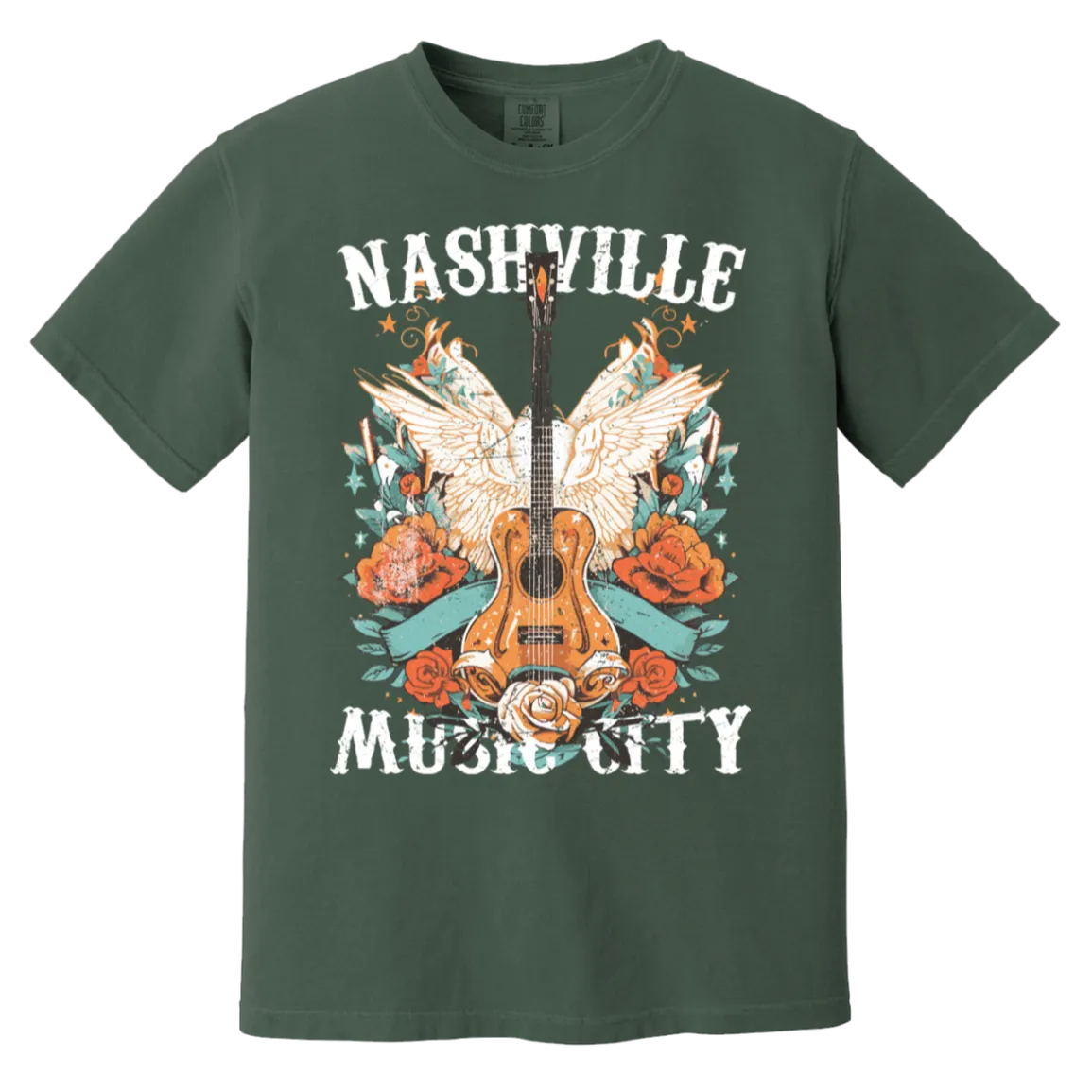 Nashville Music City Tee - Comfort Colors Retro Western Graphic