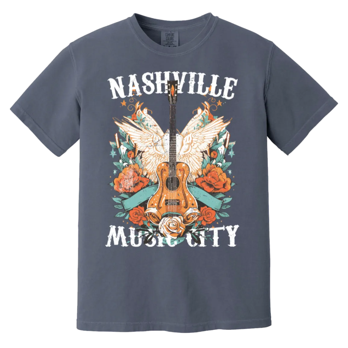 Nashville Music City Tee - Comfort Colors Retro Western Graphic