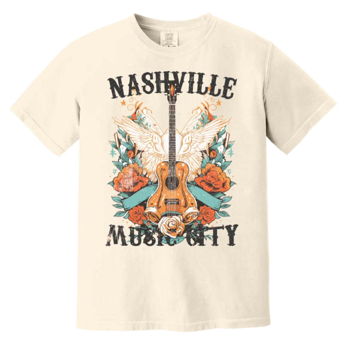 Nashville Music City Tee - Comfort Colors Retro Western Graphic