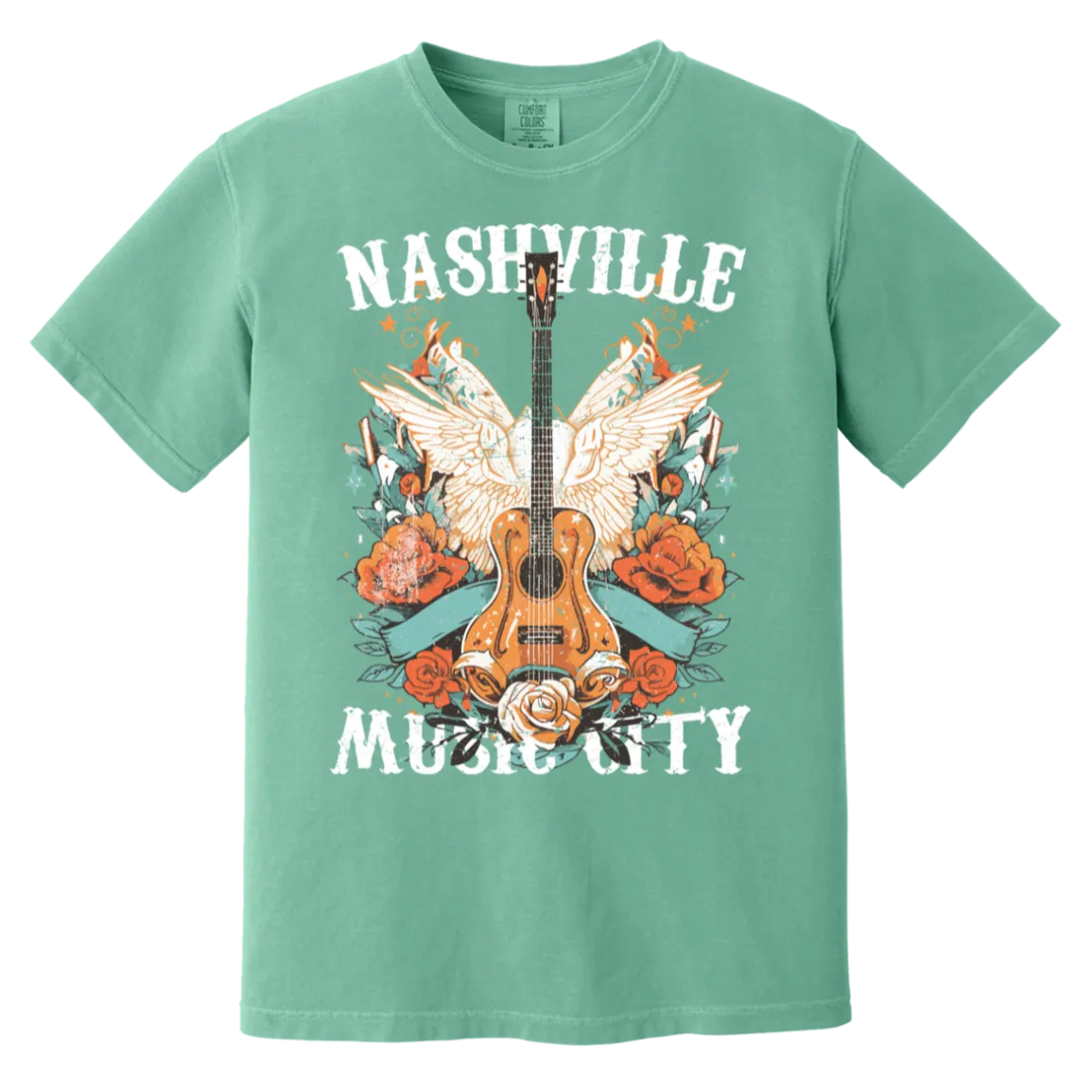 Nashville Music City Tee - Comfort Colors Retro Western Graphic