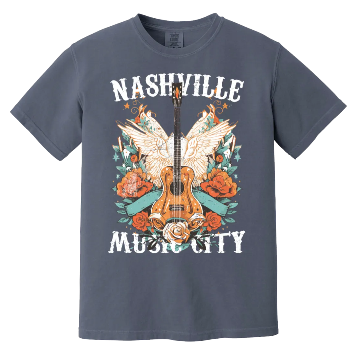 Nashville Music City Tee - Comfort Colors Retro Western Graphic