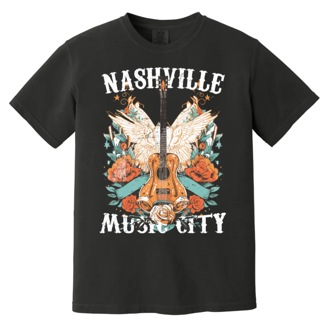 Nashville Music City Tee - Comfort Colors Retro Western Graphic
