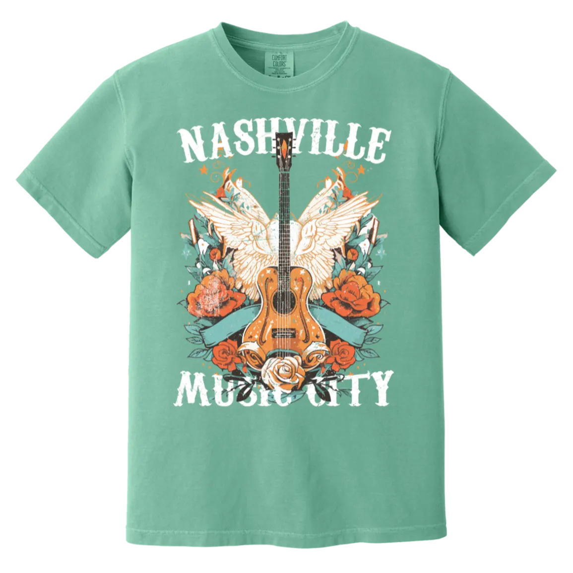 Nashville Music City Tee - Comfort Colors Retro Western Graphic