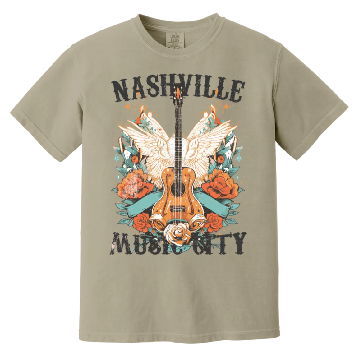 Nashville Music City Tee - Comfort Colors Retro Western Graphic
