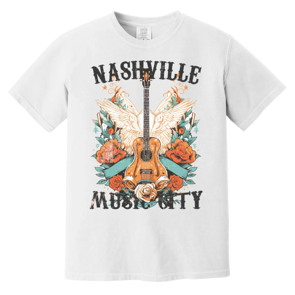 Nashville Music City Tee - Comfort Colors Retro Western Graphic