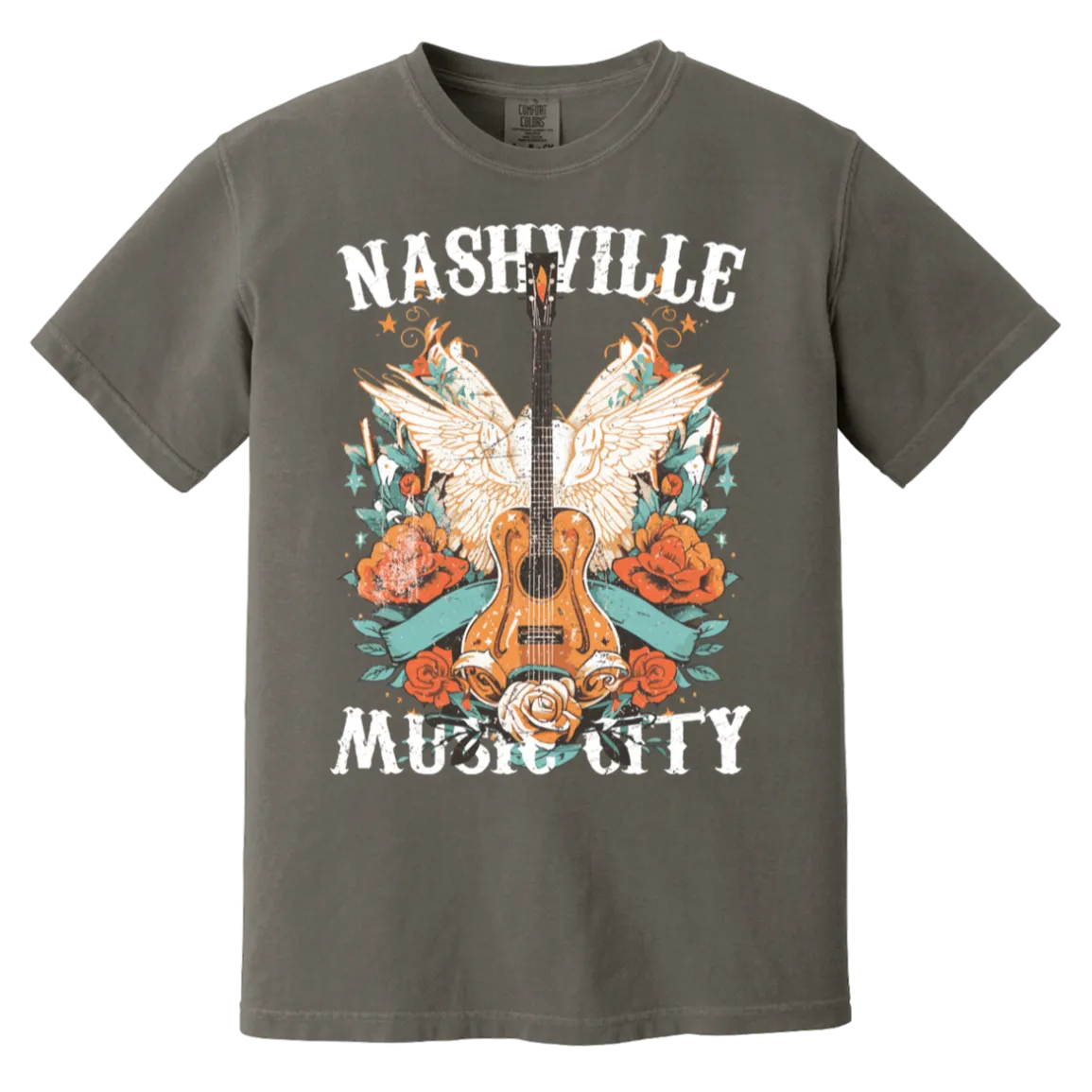 Nashville Music City Tee - Comfort Colors Retro Western Graphic