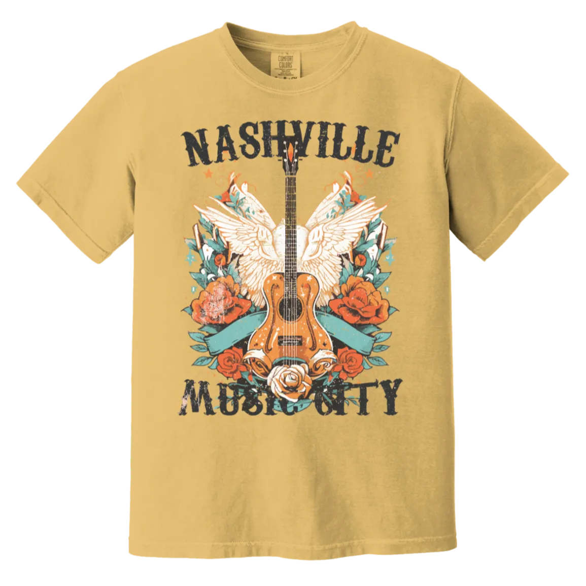 Nashville Music City Tee - Comfort Colors Retro Western Graphic