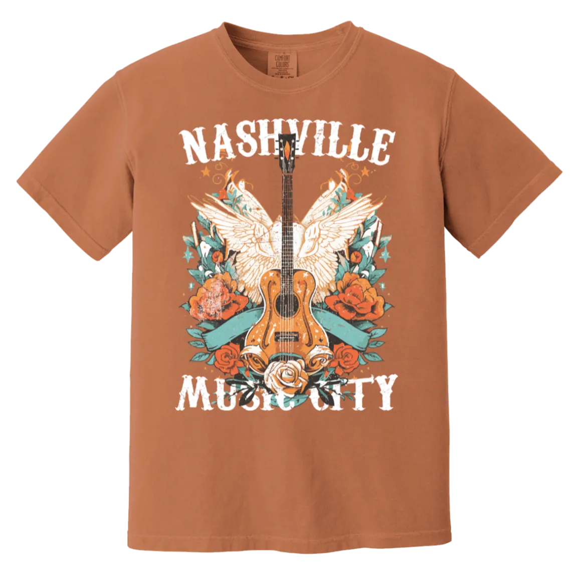 Nashville Music City Tee - Comfort Colors Retro Western Graphic