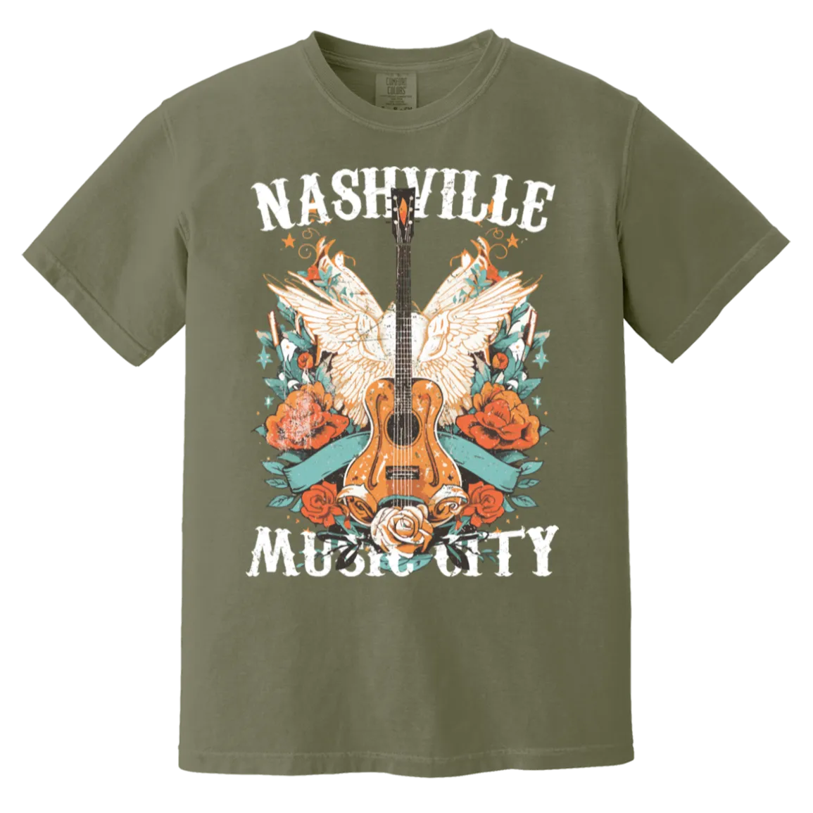 Nashville Music City Tee - Comfort Colors Retro Western Graphic