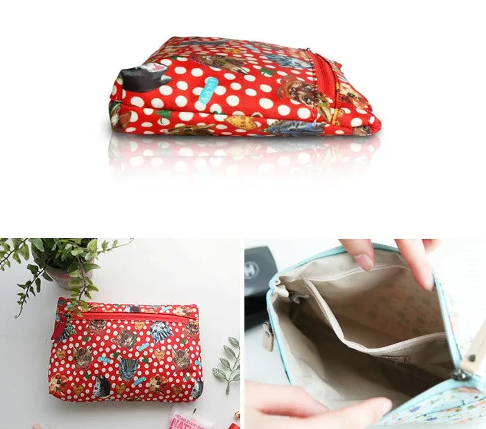 Nathalie Lete Flat Pouch - Dot and Cats Red