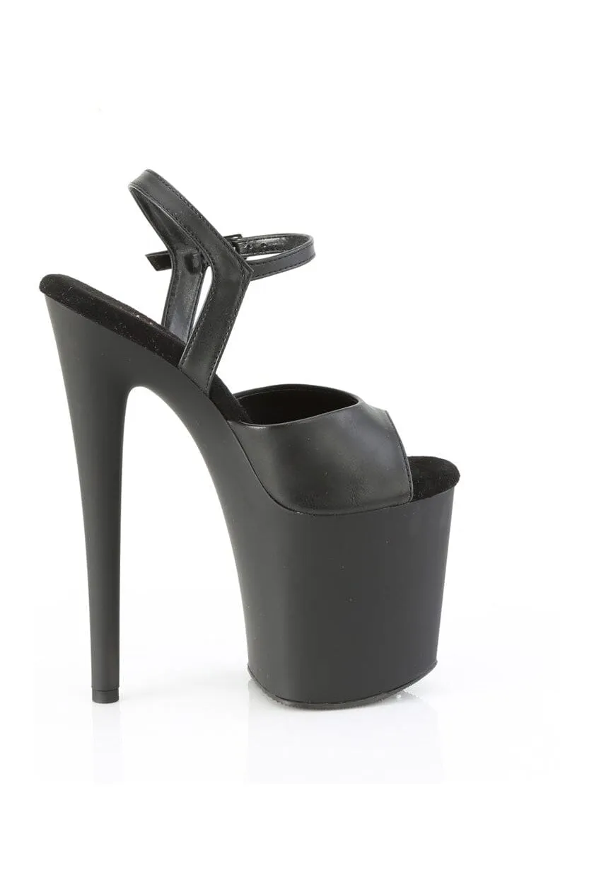 NAUGHTY-809 Black Faux Leather Sandal