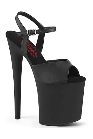 NAUGHTY-809 Black Faux Leather Sandal