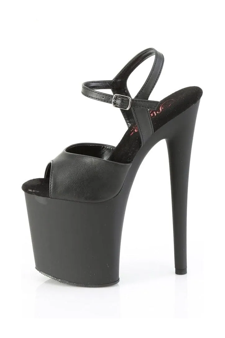 NAUGHTY-809 Black Faux Leather Sandal