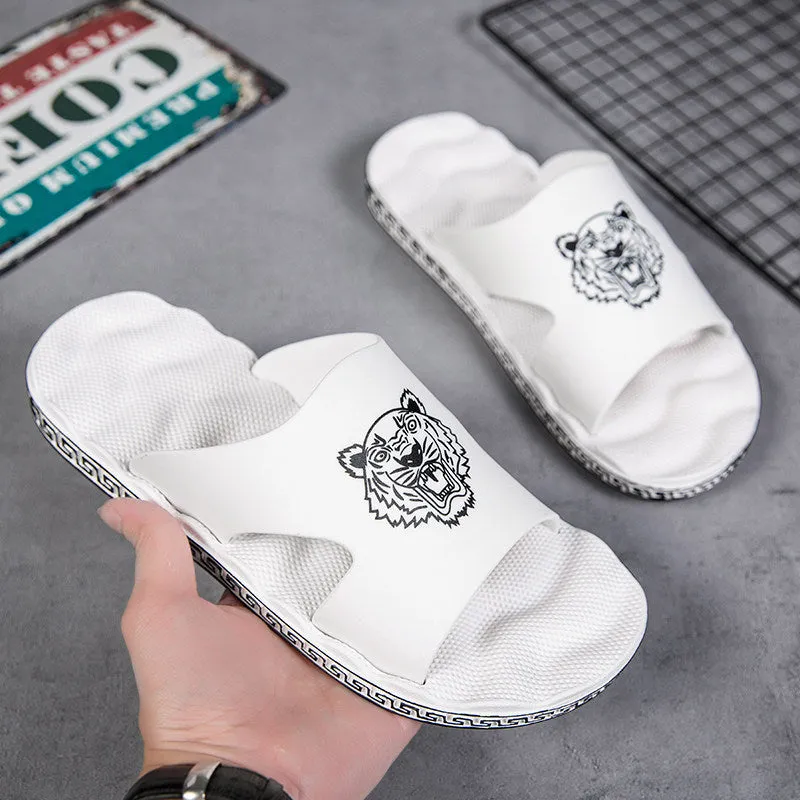 Net Celebrity Slippers Men's Deodorant Non-slip Sandals Wear Beach Fashion Personality Outside