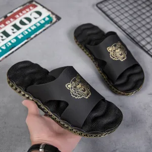 Net Celebrity Slippers Men's Deodorant Non-slip Sandals Wear Beach Fashion Personality Outside