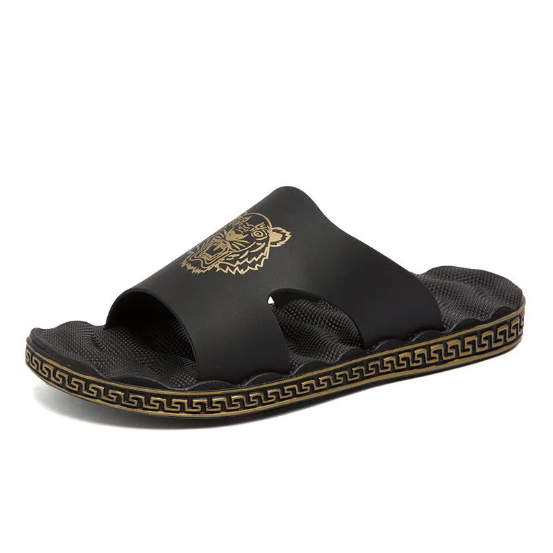Net Celebrity Slippers Men's Deodorant Non-slip Sandals Wear Beach Fashion Personality Outside