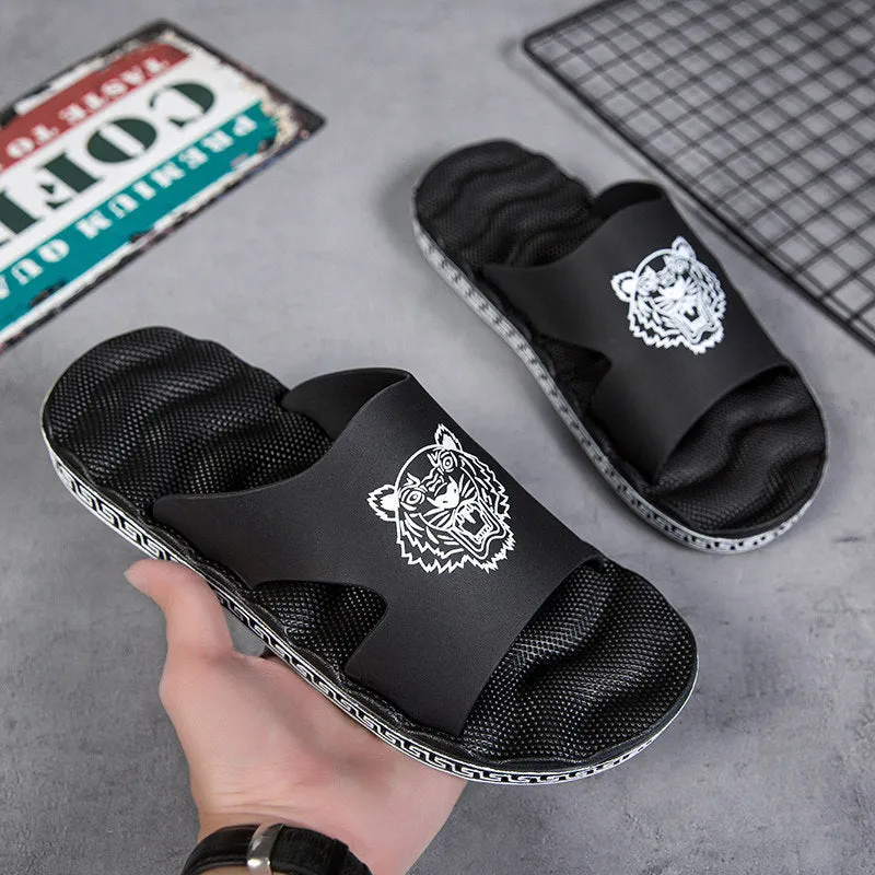 Net Celebrity Slippers Men's Deodorant Non-slip Sandals Wear Beach Fashion Personality Outside