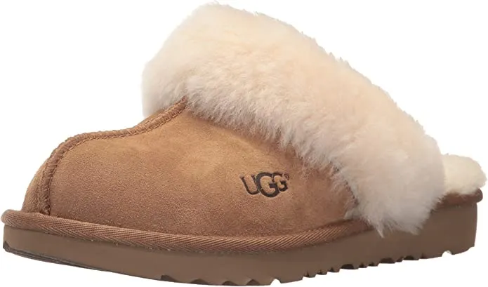 New Authentic UGG Kids Girl's K Cozy Ii Slipper in Chestnut, Sz 1! Retails $85 w/tax!