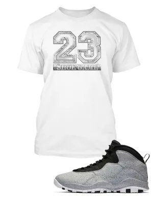 New Graphic T Shirt to Match Air Jordan 10 Retro Light Smoke Shoe