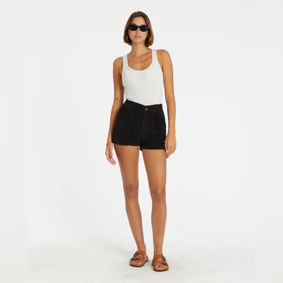 NEW HAMMIES Women’s  Retro Black Corduroy Shorts Size 28