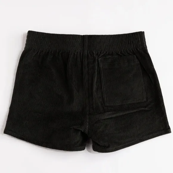NEW HAMMIES Women’s  Retro Black Corduroy Shorts Size 28
