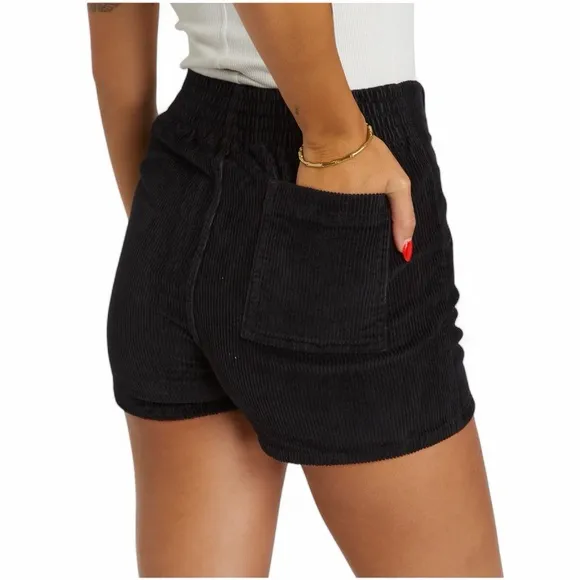 NEW HAMMIES Women’s  Retro Black Corduroy Shorts Size 28