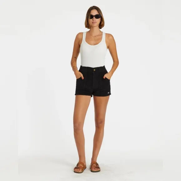 NEW HAMMIES Women’s  Retro Black Corduroy Shorts Size 28