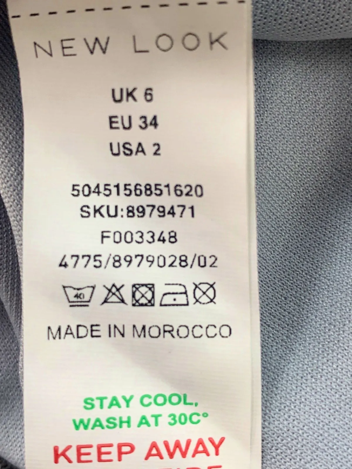 New Look Grey Mesh Cap Sleeve Dress UK 6