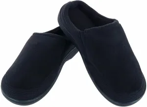 New Men's isotoner Microterry and Waffle Travis Hoodback Slippers, black, Sz XL 11-12