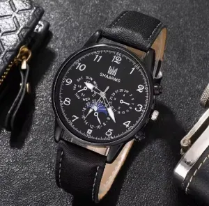 NEW Men's Quartz Watch Retro Casual Black Fashion Wristwatch