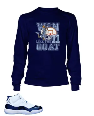 New Win Like a Goat Graphic T Shirt to Match Retro Air Jordan 11 Shoe