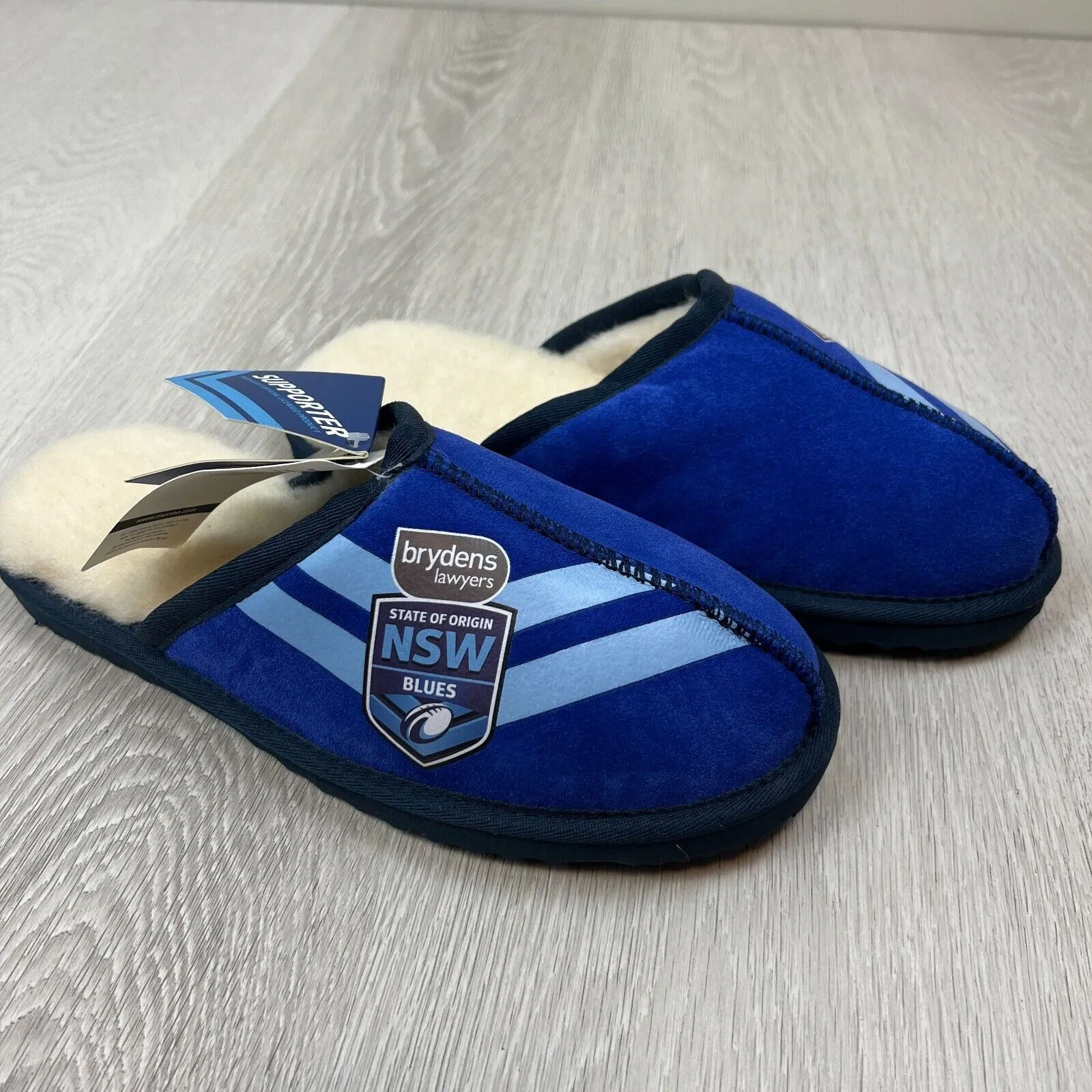 NRL NSW Blues State of Origin Merino Wool Slippers Size US W 6 / M 5 (New)