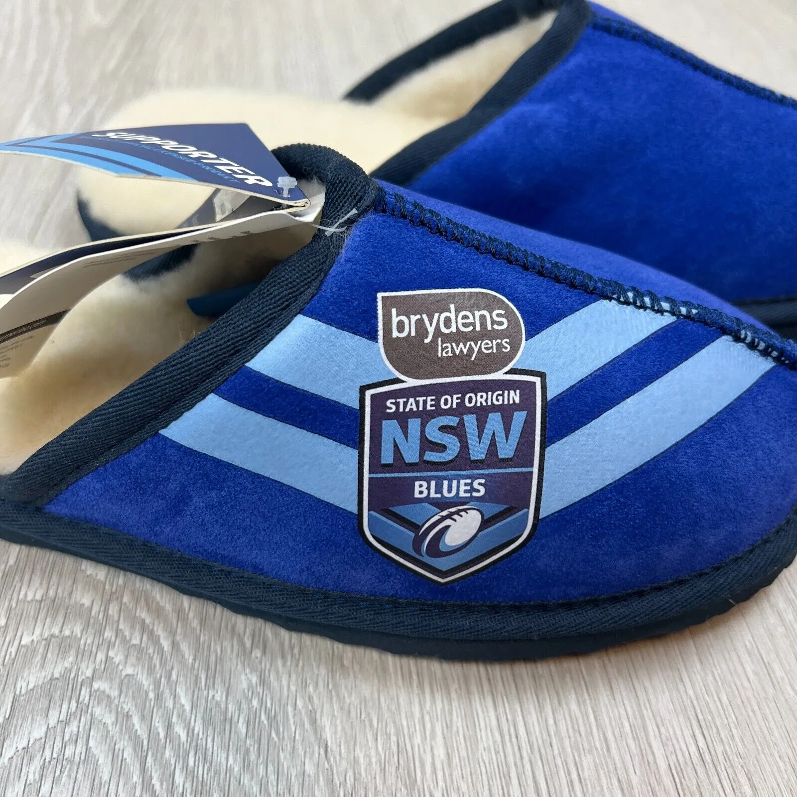 NRL NSW Blues State of Origin Merino Wool Slippers Size US W 6 / M 5 (New)