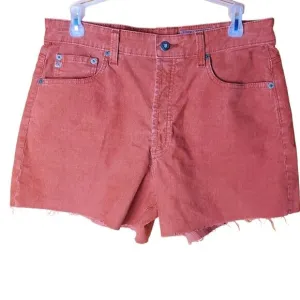 NWT Adriano Goldschmied Alexxis Shorts Rust Colored Corduroy Size 30